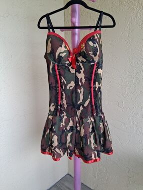 Camo Girl Costume With Garters